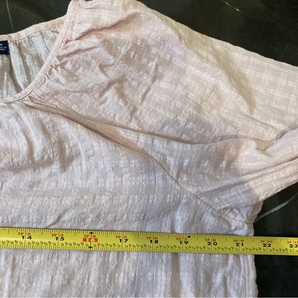 GAP Women’s Light Pink Blouse Three-Quarter Sleeve Button-Front Top Size Medium - Picture 9 of 12